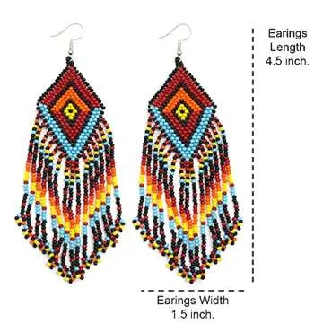 Southwestern Handmade Beaded Earrings - Vibrant Designs