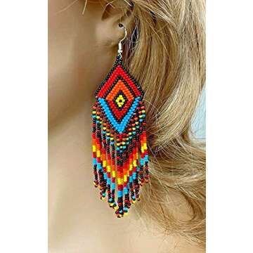 Southwestern Handmade Beaded Earrings - Vibrant Designs