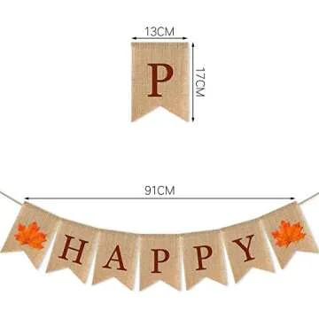 CRAWPROP Burlap Happy Fall Yall Banner Pumpkin Theme Party Supplies Thanksgiving Day Autumn Decorations