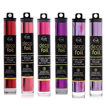 Deco Foil - Transfer Sheets - "Valentine" - Bundle of SIX Colors: Lilac, Amethyst Watercolor, Purple...