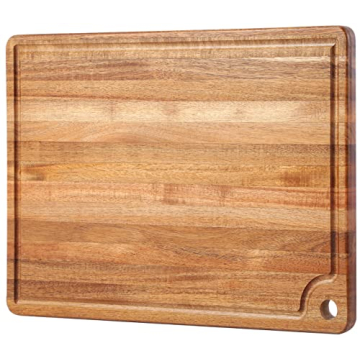 Large Acacia Wood Cutting Board for Kitchen - Caperci