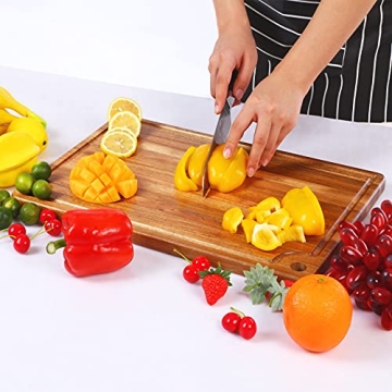 Large Acacia Wood Cutting Board for Kitchen - Caperci