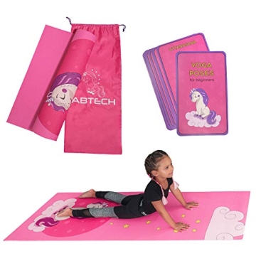 Kids Yoga Mat Set - Fun Unicorn Yoga Mat for Girls - Comfortable - Chemical Free - Non-Toxic - Non-S...