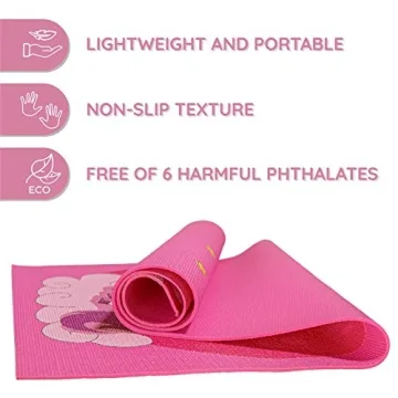 Kids Fun Unicorn Yoga Mat Set - Chemical Free & Non-Slip