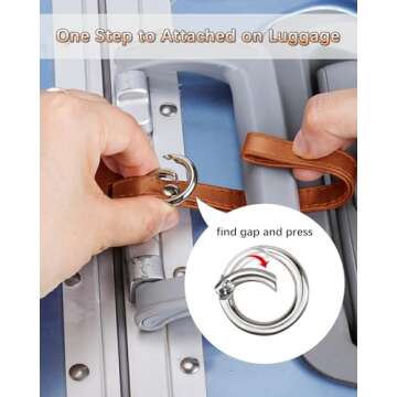 Teskyer Premium PU Leather Luggage Tags 3 Pack