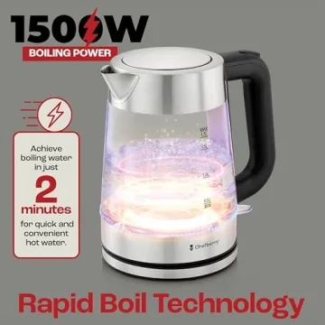 Electric Kettle Boiling Hot Tea & Water 1.8L Stainless Steel
