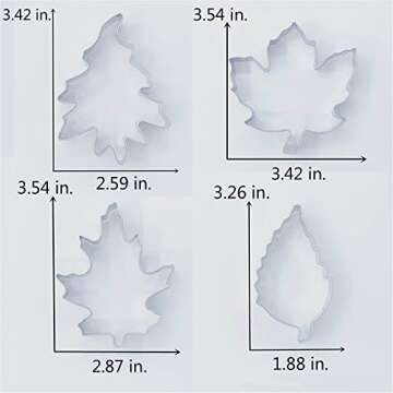 LILIAO Leaf Cookie Cutter Set - 7 Pieces - Maple Leaf, Rose Leaf, Ivy Leaf, Oak Leaf - Stainless Steel