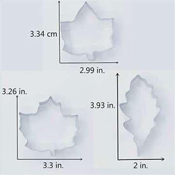 LILIAO Leaf Cookie Cutter Set - 7 Pieces - Maple Leaf, Rose Leaf, Ivy Leaf, Oak Leaf - Stainless Steel