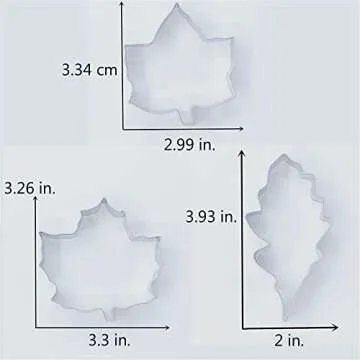 LILIAO Leaf Cookie Cutter Set - 7 Pieces - Maple Leaf, Rose Leaf, Ivy Leaf, Oak Leaf - Stainless Steel