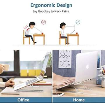 CityFarmer Portable Laptop Stand, Laptop Riser with Adjustable Viewing Angles, Ergonomic Laptop Stand, Foldable Laptop Stand, Compatible with 10-15.6" Laptops, Tablets, iPad, Phones and Notebooks