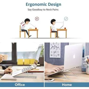 CityFarmer Portable Laptop Stand, Laptop Riser with Adjustable Viewing Angles, Ergonomic Laptop Stand, Foldable Laptop Stand, Compatible with 10-15.6" Laptops, Tablets, iPad, Phones and Notebooks