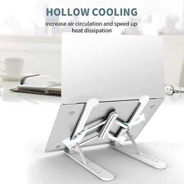 CityFarmer Portable Laptop Stand, Laptop Riser with Adjustable Viewing Angles, Ergonomic Laptop Stand, Foldable Laptop Stand, Compatible with 10-15.6" Laptops, Tablets, iPad, Phones and Notebooks