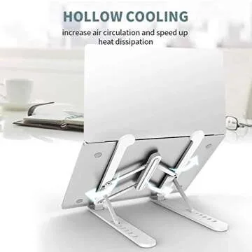 CityFarmer Portable Laptop Stand, Laptop Riser with Adjustable Viewing Angles, Ergonomic Laptop Stand, Foldable Laptop Stand, Compatible with 10-15.6" Laptops, Tablets, iPad, Phones and Notebooks