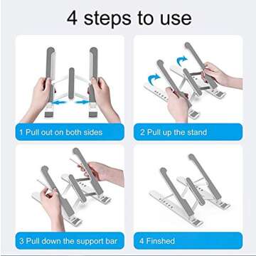 CityFarmer Portable Laptop Stand, Laptop Riser with Adjustable Viewing Angles, Ergonomic Laptop Stand, Foldable Laptop Stand, Compatible with 10-15.6" Laptops, Tablets, iPad, Phones and Notebooks