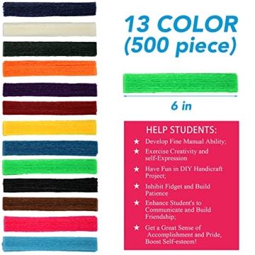 Creative 500pcs Wiky Sticks for Kids' Art Projects