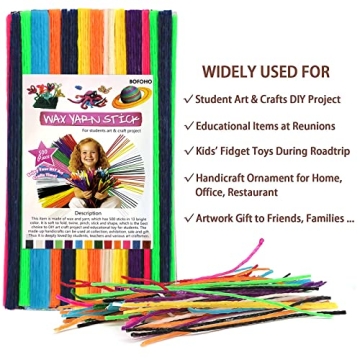 Creative 500pcs Wiky Sticks for Kids' Art Projects