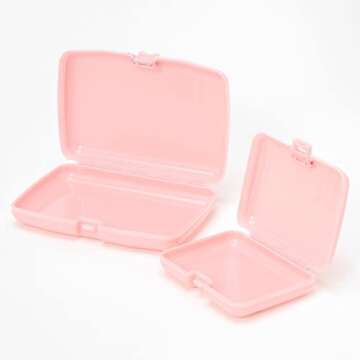 Claire's Exclusive - Caboodles Makeup Compact Case, Duo Travel Cosmetic Purse and Bag Organizer, 2 Hard Cases - (Case 1, 6"x4"x1") (Case 2, 4"x3"x1") 2-Pack Blush Pink