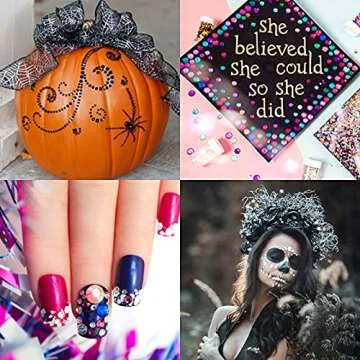 15 Colors 3 Sizes Rhinestone Stickers All in One Sheet 900 Pieces 3mm 4mm 5mm DIY Self Adhesive Colorful Gem Rhinestone Embellishment Stickers Sheet Fits for Crafts, Body, Nails, etc.S