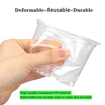 OUPSAUI 36 Pack 7/6/5/3.5 Inch Clear Nursery Pots Variety Pack, Clear Plastic Nursery Pot for Plants, Durable Seed Starting Pot with Drainage Holes, Flexible Transparent Pot