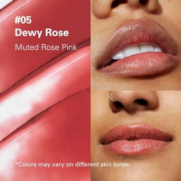 Melixir Vegan Lip Butter #05 Dewy Rose(Tinted) (+11 more colors) 0.13oz, Bee Free, Petrolatum Free, Deep Nourishing Plant-Based Vegan Chapstick, Vegan Lip Balm for Dry, Cracked and Chapped Lips