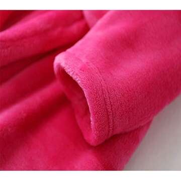 HDOBHIO Boys Girls Robe Soft Fleece Bathrobe for Kids Rose 6-8 Years