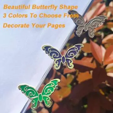 4Pcs Butterfly Metal Paper Clip Book Clips Binder Clips Vintage Bullet Junk Journal Clips Notebook Accessories Decorative Clips for Office Home DIY Use School Stationery Bronze
