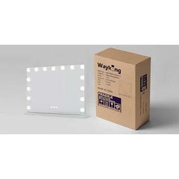 WAYKING Vanity Mirror with Lights Large Makeup Mirror Lighted Hollywood Makeup Vanity Mirror Tabletop or Wall-Mounted Mirror with Dimmable LED Bulbs and USB Port for Bedroom & Dressing Room