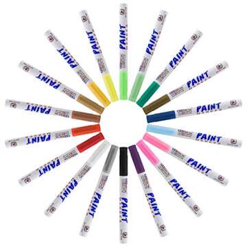 U.S. Art Supply 18 Color Set of Extra Fine Point Tip Oil Based Paint Pen Markers - Permanent Ink That Works on Most Surfaces Glass, Wood, Metal, Rubber, Rocks, Stone, Arts, Crafts & Tools
