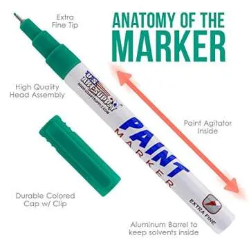 U.S. Art Supply 18 Color Extra Fine Point Paint Pens