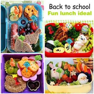 Dinosaur Food Picks for Kids, 18pcs Mini Dinosaur Toddler Fruit Picks, Cute Bento Picks for Lunch Bo...