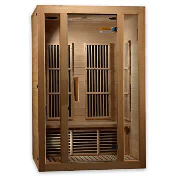 Maxxus Saunas MX-J206-01 Seattle Carbon Far Infrared Sauna for 2 Persons, Hemlock Wood (Curbside Del...