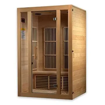 Maxxus Saunas MX-J206-01 Seattle Carbon Far Infrared Sauna for 2 Persons, Hemlock Wood (Curbside Delivery)