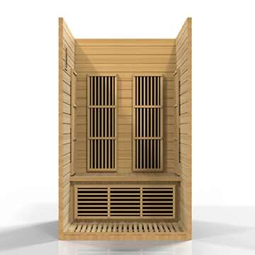 Maxxus Saunas MX-J206-01 Seattle Carbon Far Infrared Sauna for 2 Persons, Hemlock Wood (Curbside Delivery)