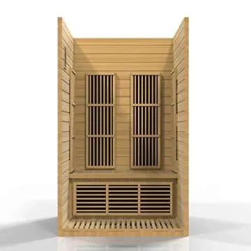 Maxxus Saunas MX-J206-01 Seattle Carbon Far Infrared Sauna for 2 Persons, Hemlock Wood (Curbside Delivery)