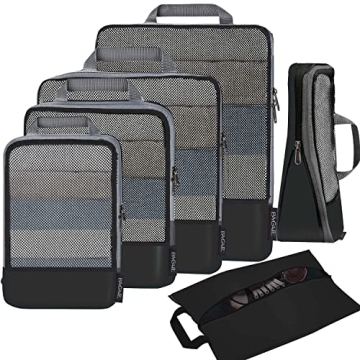 BAGAIL Compression Packing Cubes Travel Organizers 6 Set