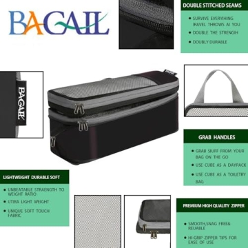 BAGAIL Compression Packing Cubes Travel Organizers 6 Set
