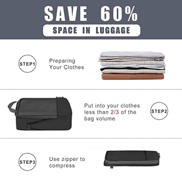 BAGAIL Compression Packing Cubes Travel Organizers 6 Set