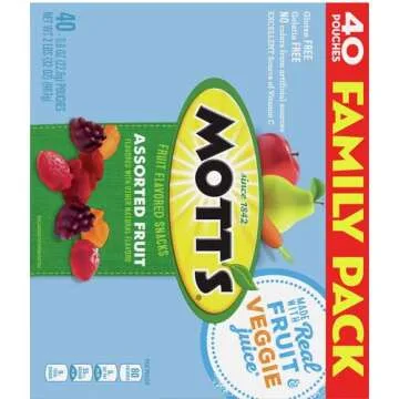 Mott's Fruit Flavored Snacks, Easter Basket Stuffers, Assorted Fruit, Gluten Free, Family Pack, 40 Ct, 32 oz