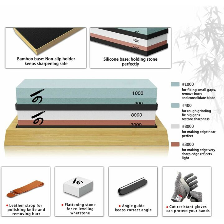 Japanese Knife Sharpening Stone Kit by KERYE