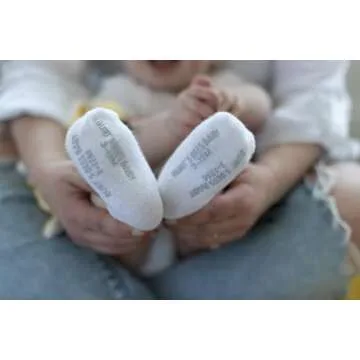 Burt's Bees Baby Baby Socks Ankle or Crew Height Made with Soft Organic Cotton - 6 Packs With Non-Slip Grips for Babies and Newborn Babies Heather Grey/White 0-3 Months