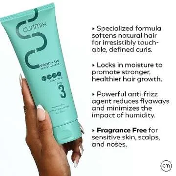 CurlMix Moisturizer for Curly Hair - Travel Size Sample 3.4 oz - Anti-Frizz Reduces Flyaways - Hydra...