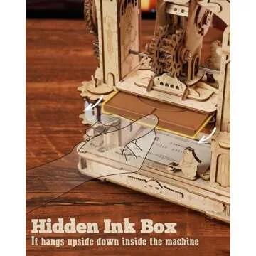 ROBOTIME Wooden Printing Press Puzzle for Adults and Teens