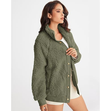 MEROKEETY Women's Winter Sherpa Jacket Warm Fleece Coat