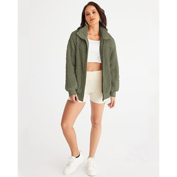 MEROKEETY Women's Winter Sherpa Jacket Warm Fleece Coat