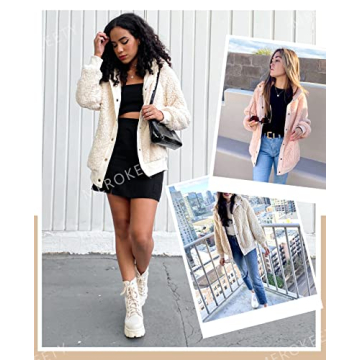 MEROKEETY Women's Winter Sherpa Jacket Warm Fleece Coat