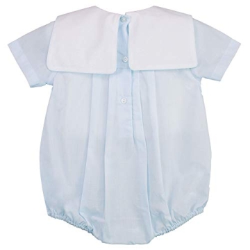 Petit Ami Baby Square Collar Romper with Train Design