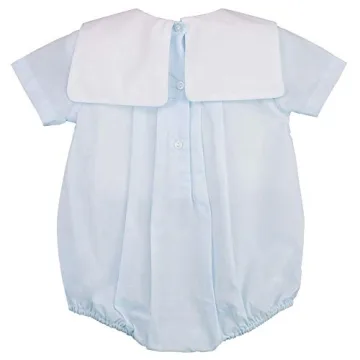 Petit Ami Baby Square Collar Romper with Train Design