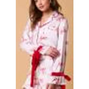 Juakoso Women's Heart Print Valentine's Day Pajamas Set