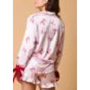 Juakoso Women's Heart Print Valentine's Day Pajamas Set