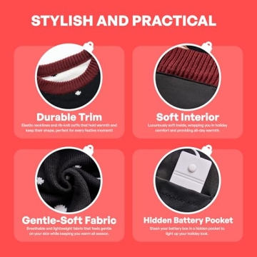 LED Light Up Reindeer Christmas Sweater - Joyful Style